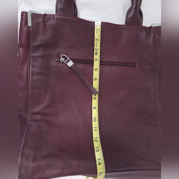 Sondra Robert Plum Burgundy Leather Tall Tote - Picture 7 of 13